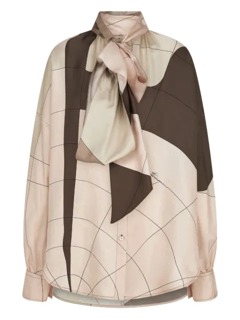 Ferragamo sash-detailed silk shirt