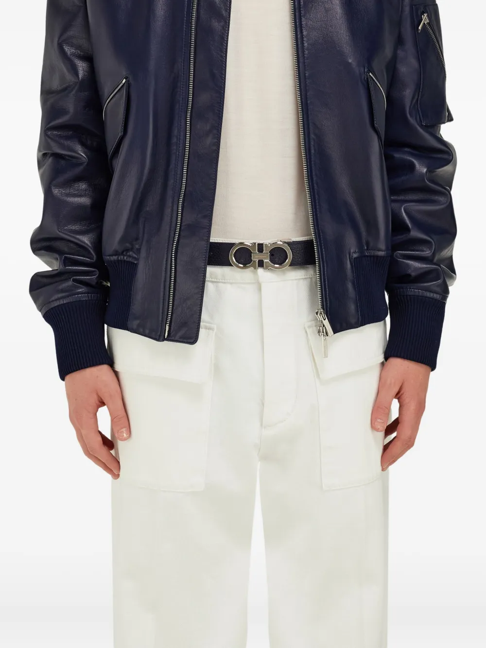 Ferragamo Gancini omkeerbare riem Blauw