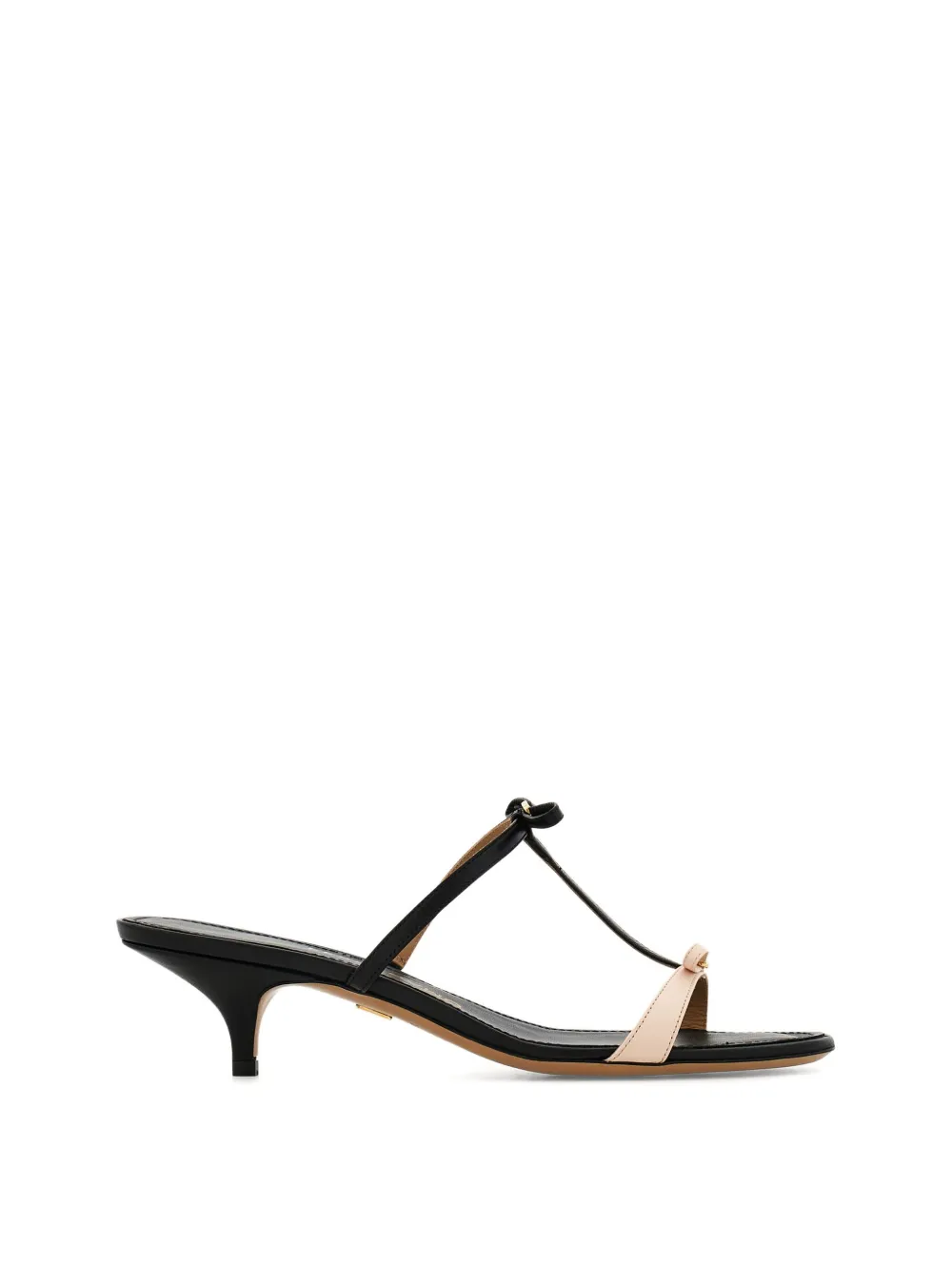 Ferragamo Bow T-strap kitten-heel sandals Zwart