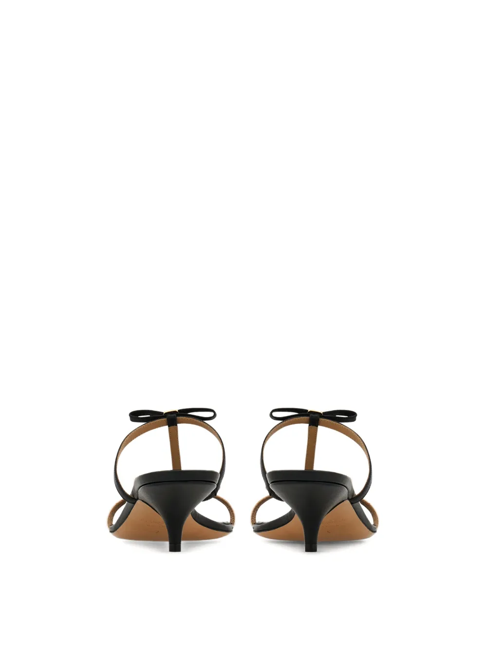 Ferragamo Bow T-strap kitten-heel sandals Black