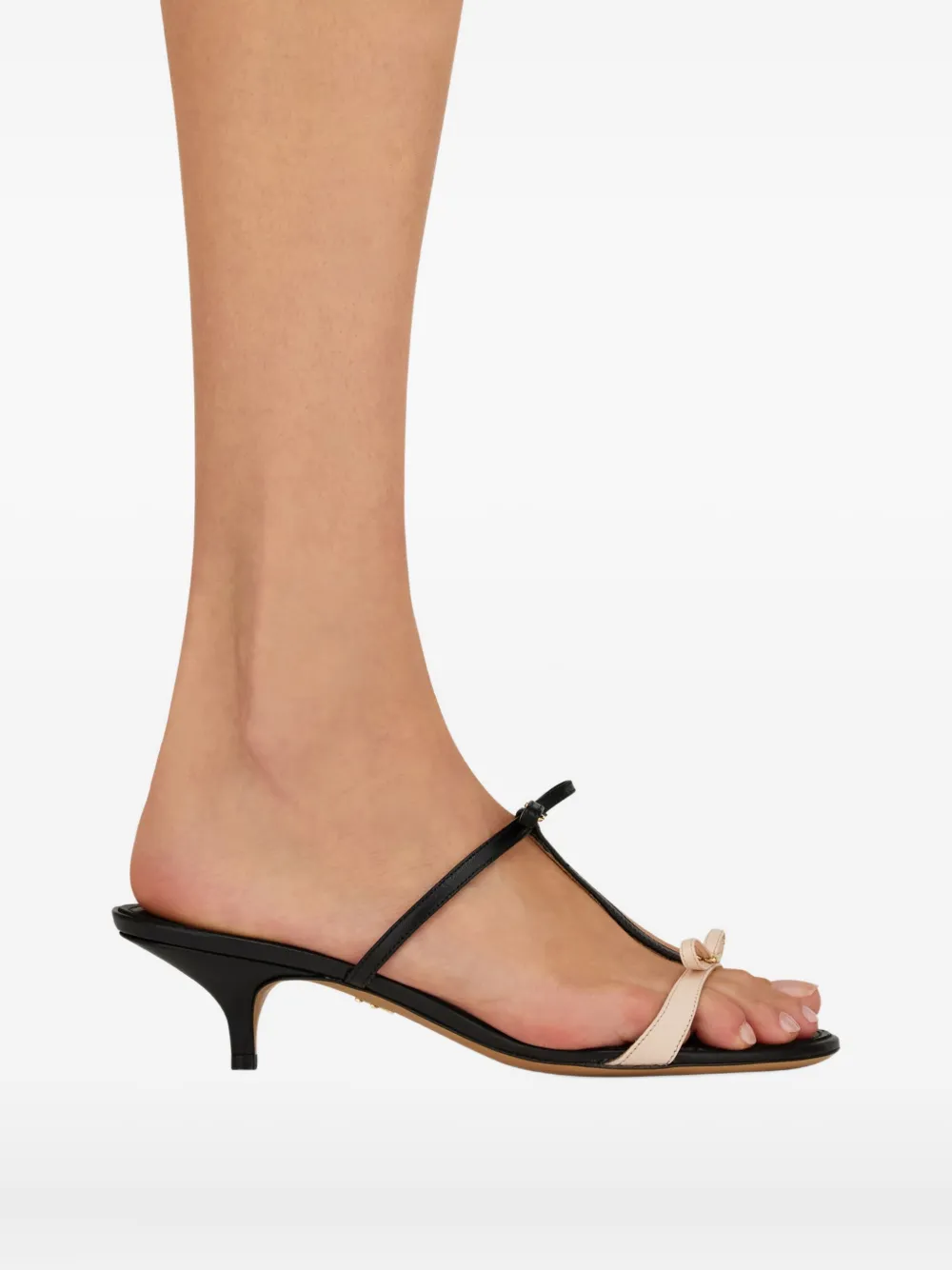 Ferragamo Bow T-strap kitten-heel sandals Black