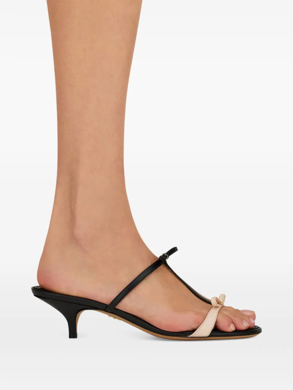 Ferragamo Bow T-strap kitten-heel sandals Black