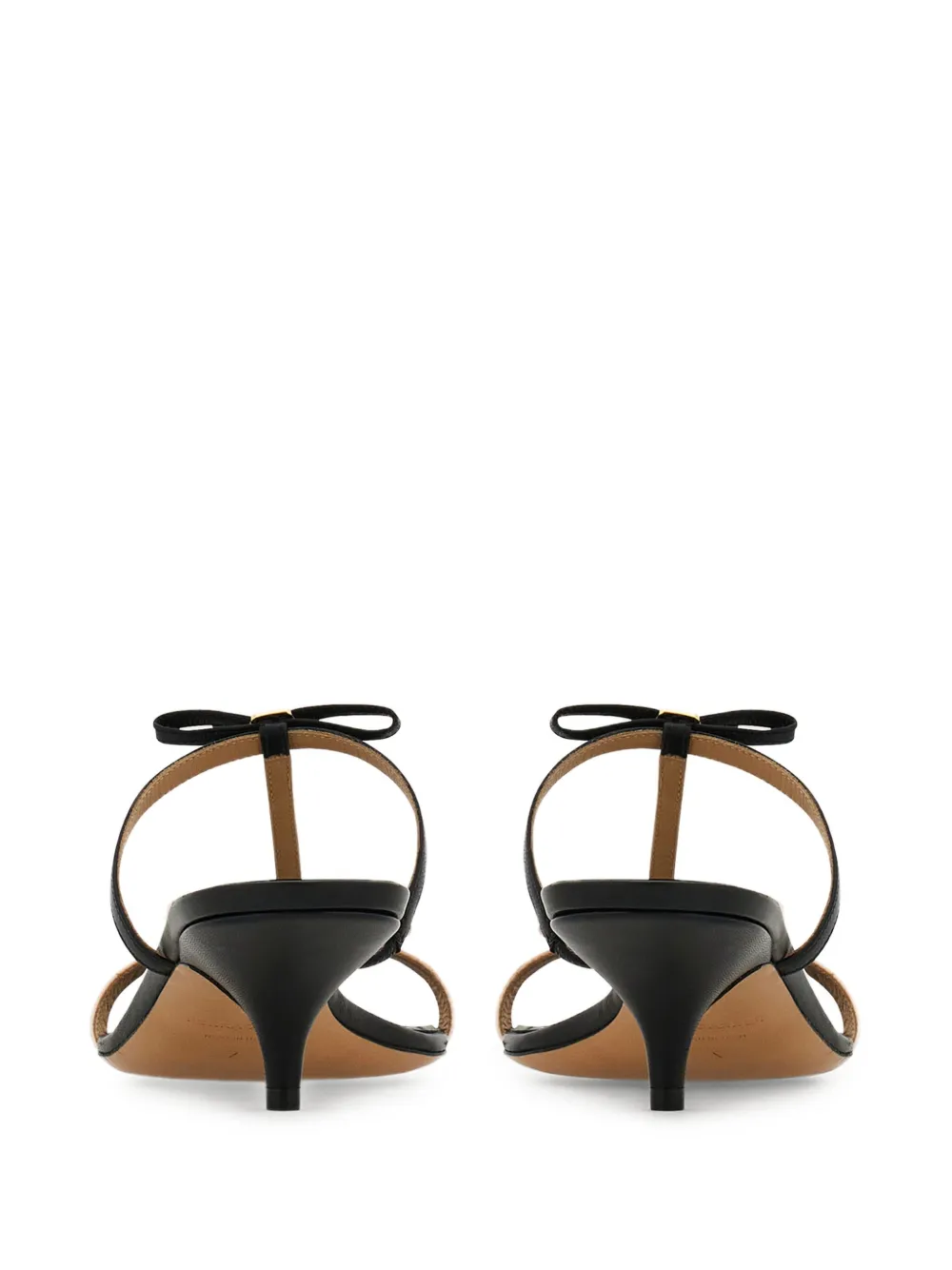 Ferragamo Bow T-strap kitten-heel sandals Black