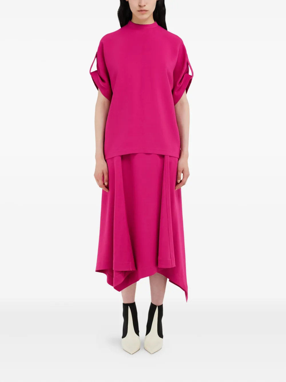 Ferragamo asymmetric-hem maxi skirt - Roze