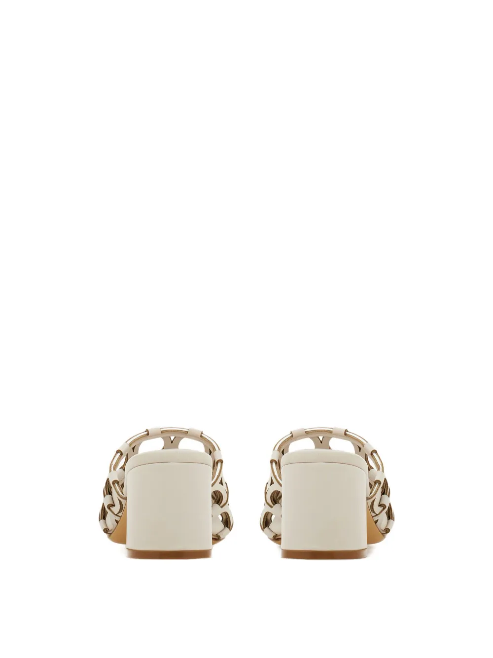 Ferragamo Gancini cut-out block-heel sandals Neutrals