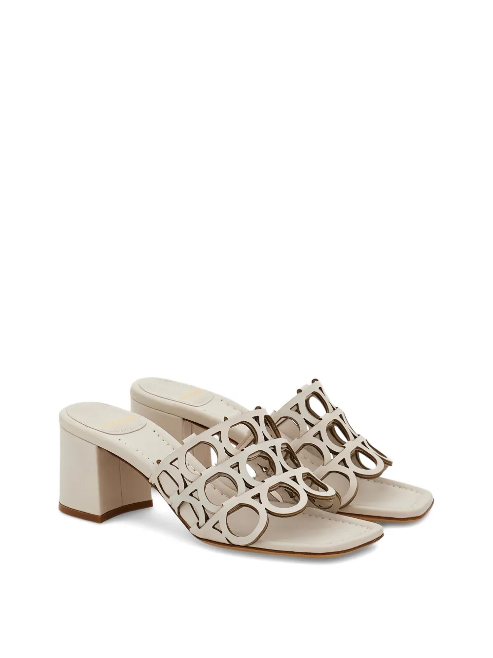 Ferragamo Gancini cut-out block-heel sandals Neutrals