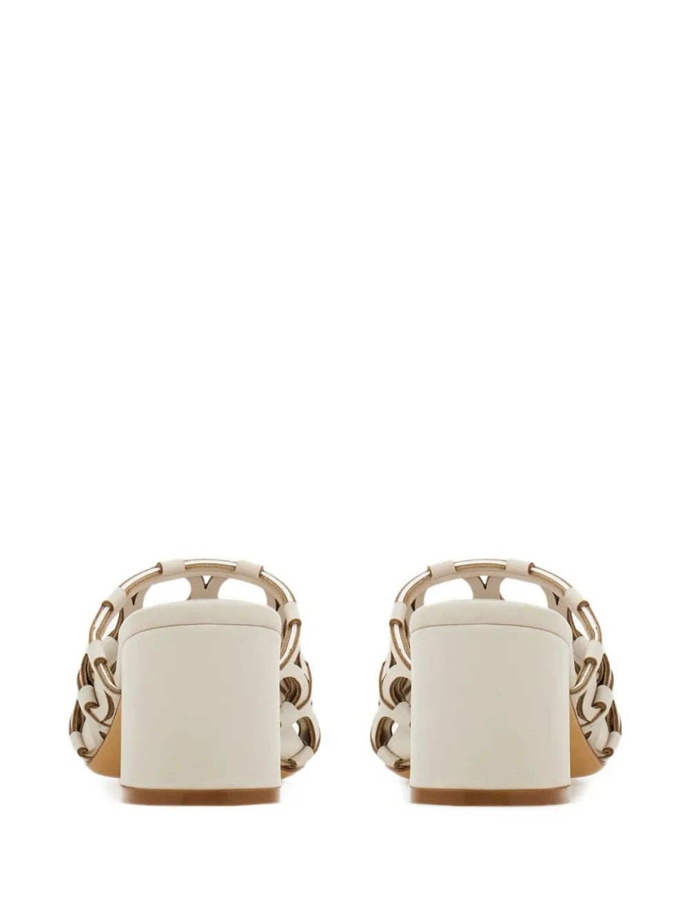 Ferragamo Gancini cut-out block-heel sandals Neutrals
