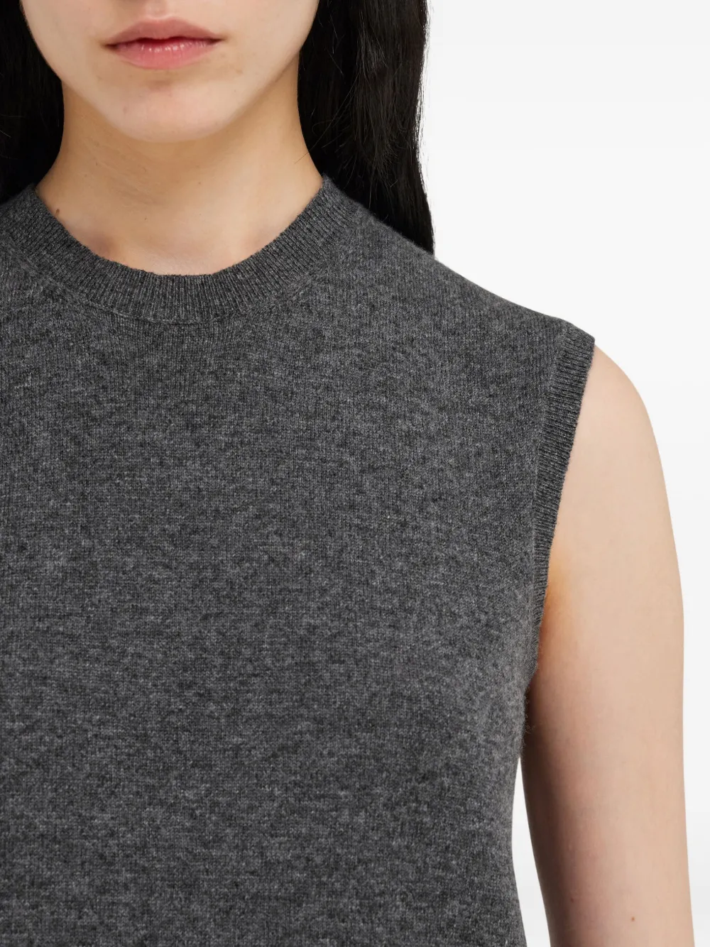 Ferragamo Mouwloze gebreide top Grijs