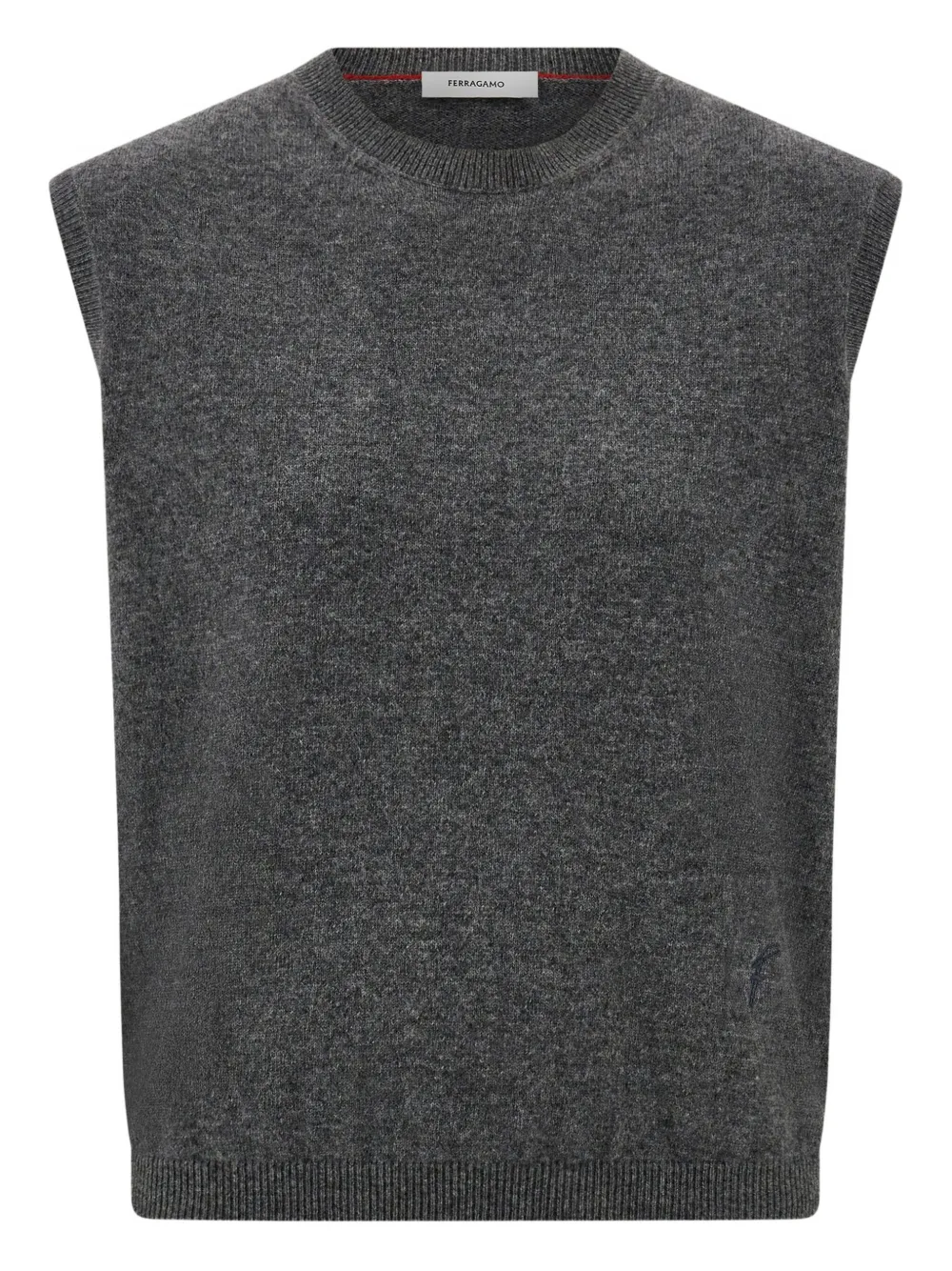 Ferragamo Mouwloze gebreide top Grijs