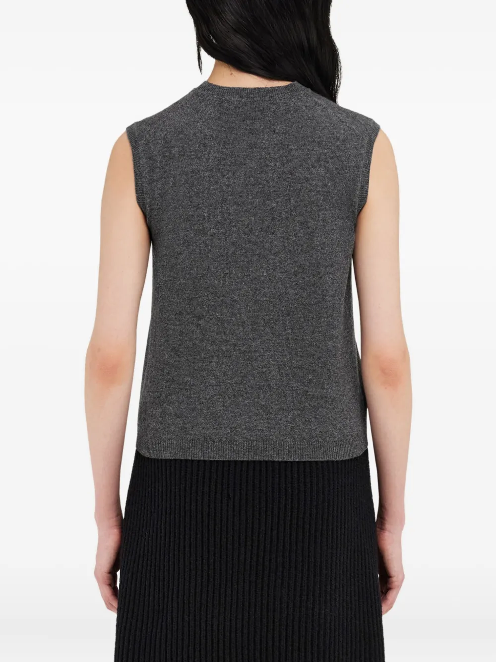 Ferragamo Mouwloze gebreide top Grijs