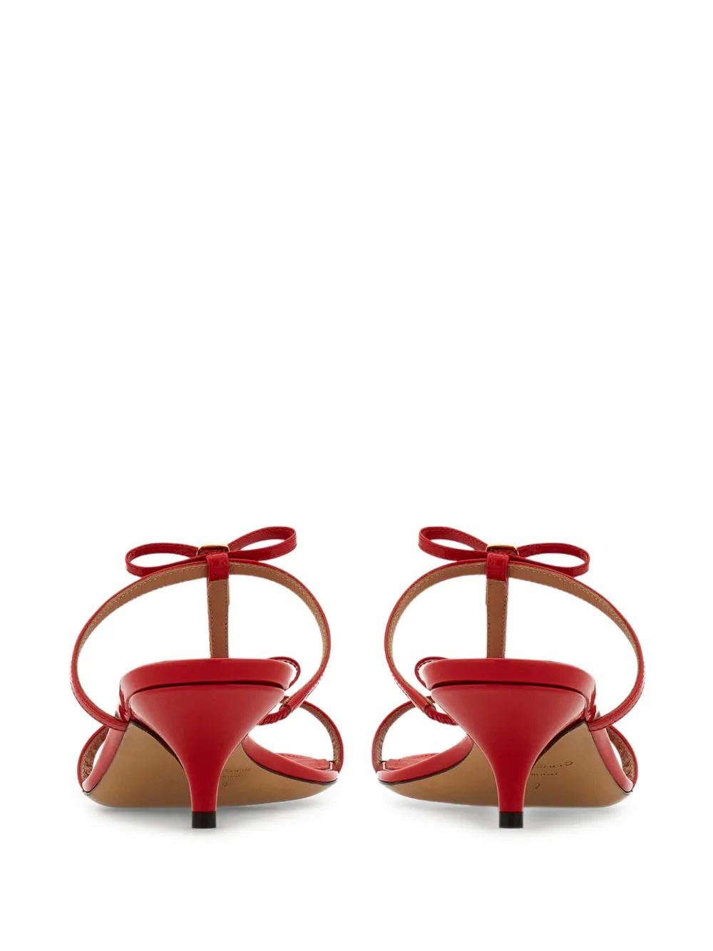 Ferragamo Sandalen met kitten hak en bandjes Rood