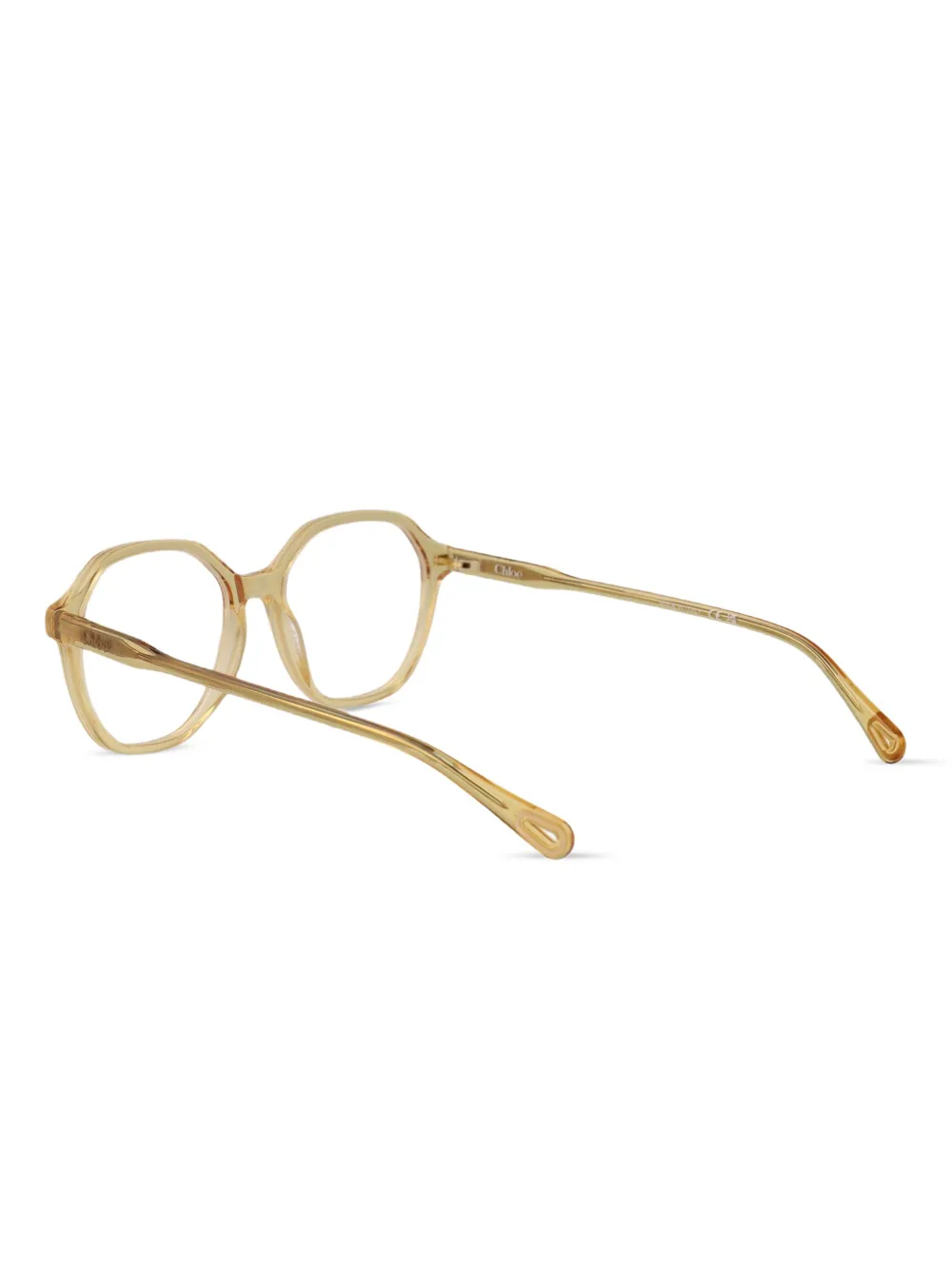 Chloé Eyewear Bril met vierkant montuur Beige