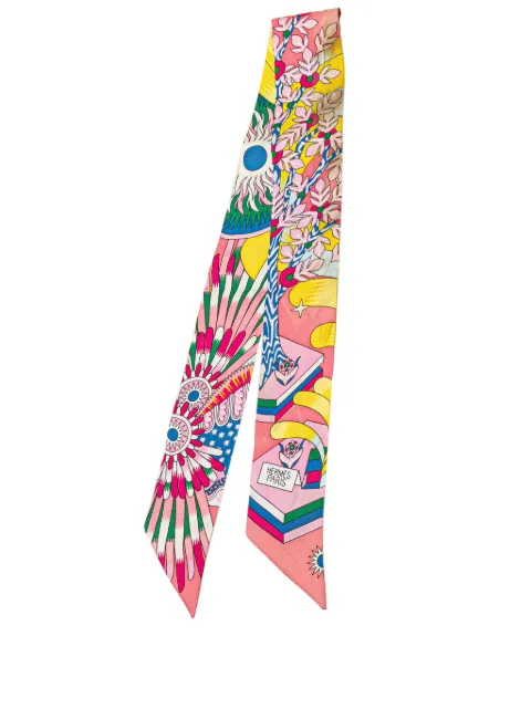 Hermès Pre-Owned 2010-2024 La Source de Pegase Silk Twilly Scarf scarves