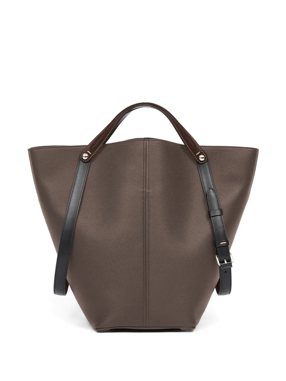 Maison Margiela Dress-Age leren shopper met dubbele bandjes Bruin