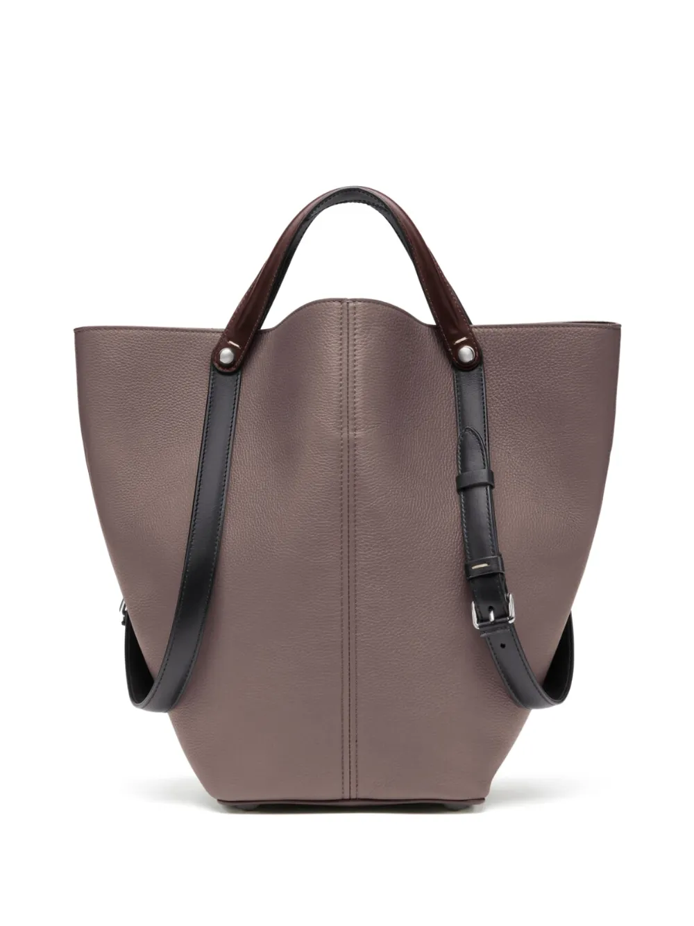 Maison Margiela Dress-Age leren shopper met dubbele bandjes Bruin