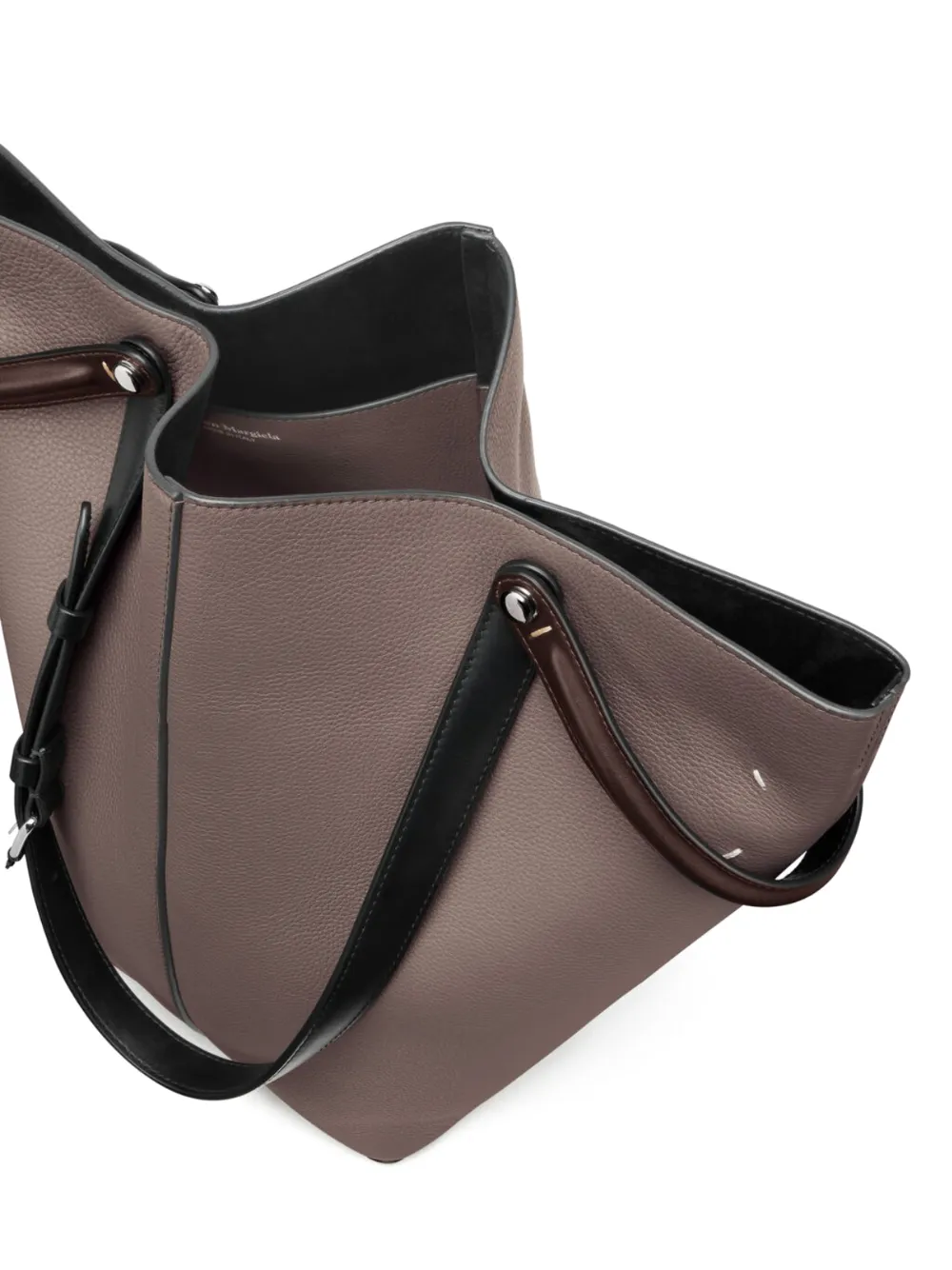 Maison Margiela Dress-Age leren shopper met dubbele bandjes Bruin