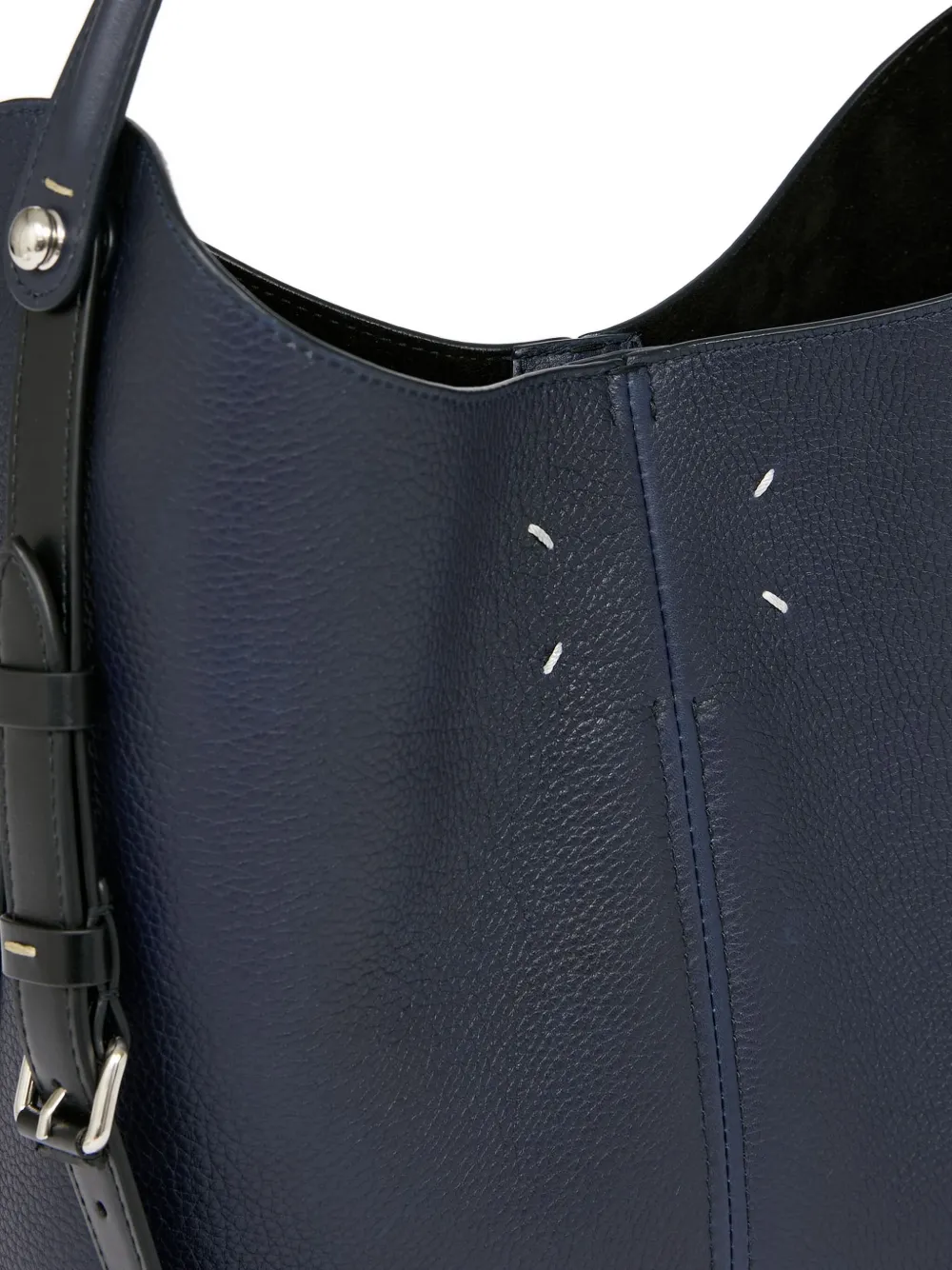 Maison Margiela Dress-Age Hobo leren shopper met dubbele bandjes Blauw