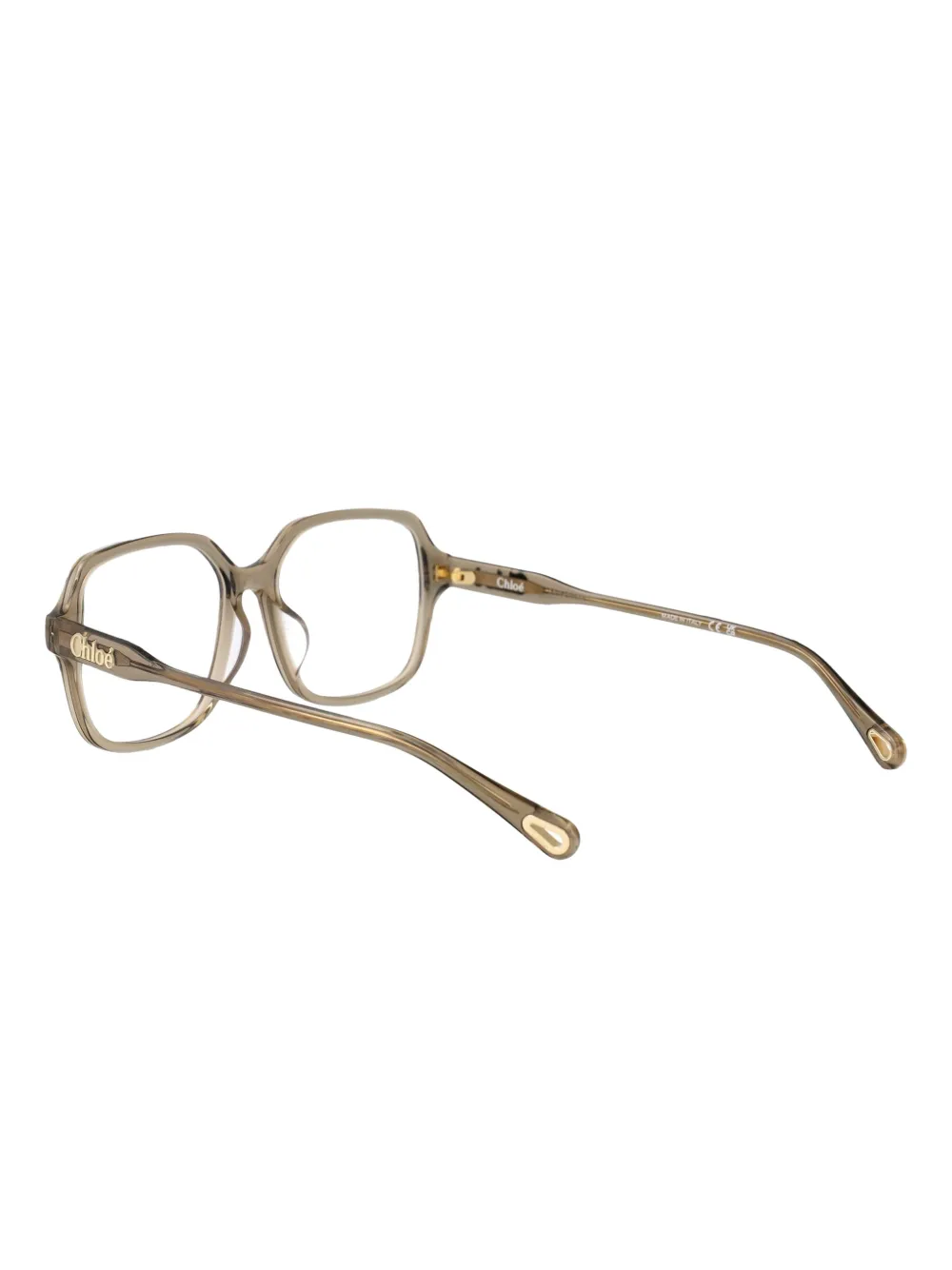 Chloé Eyewear Bril met vierkant montuur Beige