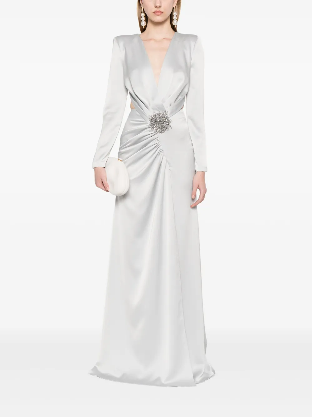 M.Marquise Grace maxi-jurk - Grijs