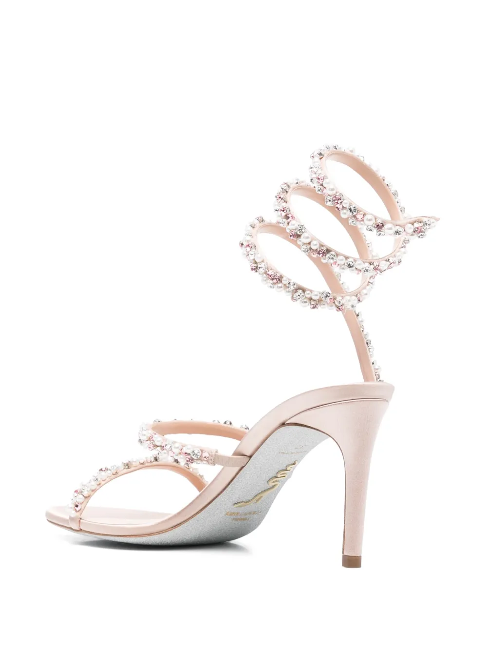 René Caovilla Octavia sandalen verfraaid met kristallen Beige