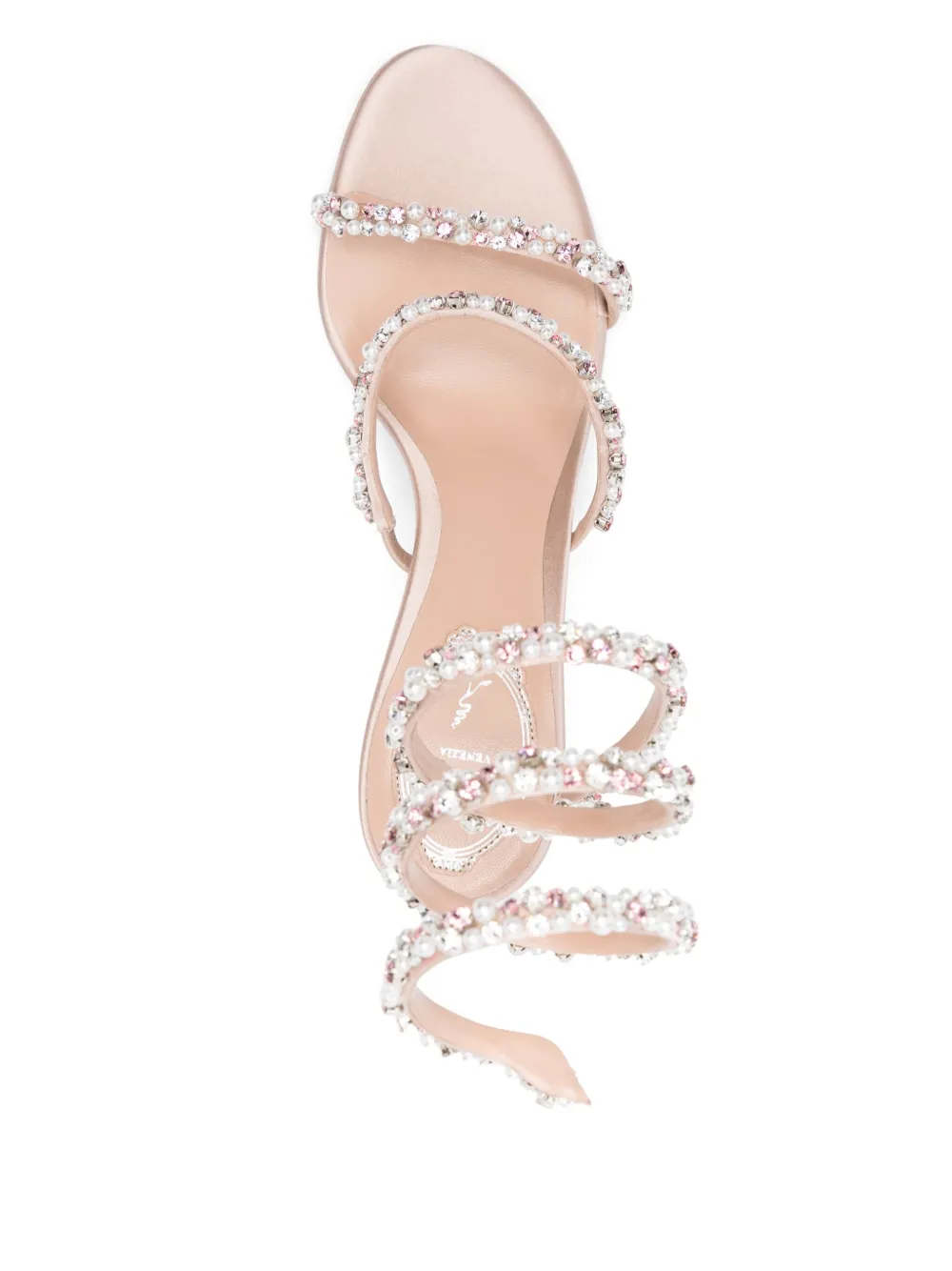 René Caovilla Octavia sandalen verfraaid met kristallen Beige