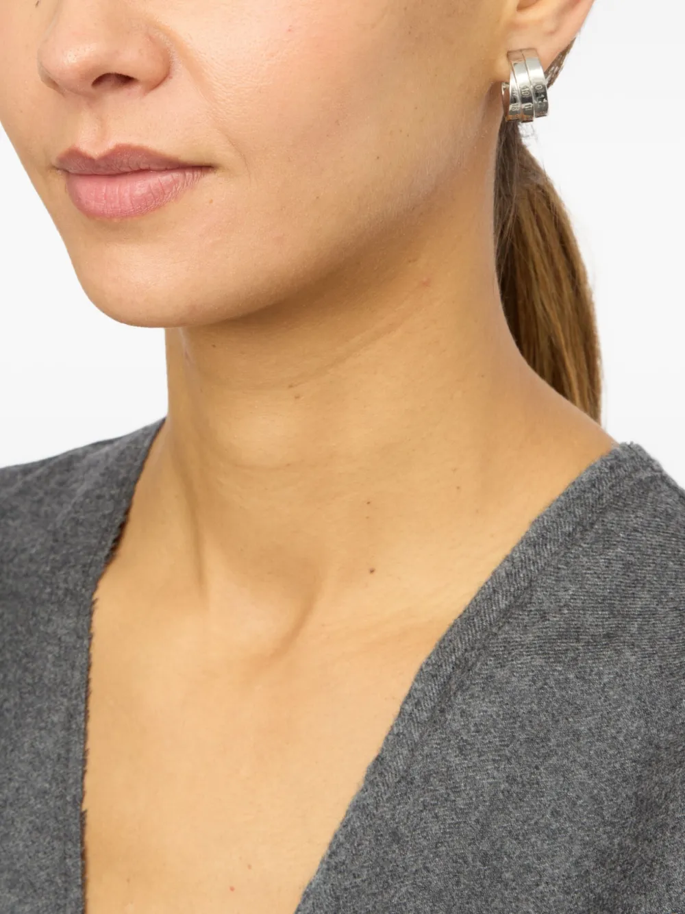 MM6 Maison Margiela Oorbellen met logo - Zilver