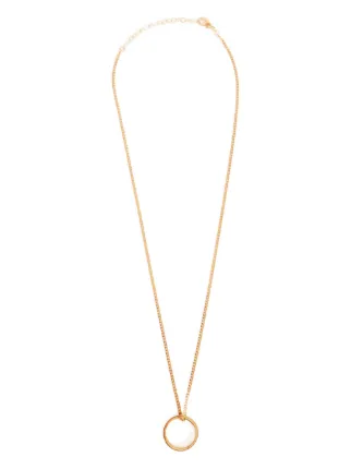 mm6 maison margiela 真鍮ネックレスペンダント MM6 Maison Margiela ロゴペンダント ネックレス | ゴールドトーン