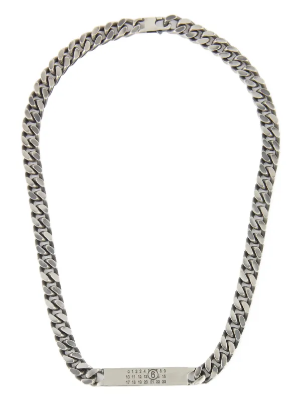 MM6 Maison Margiela ロゴ ネックレス | シルバートーン | FARFETCH JP