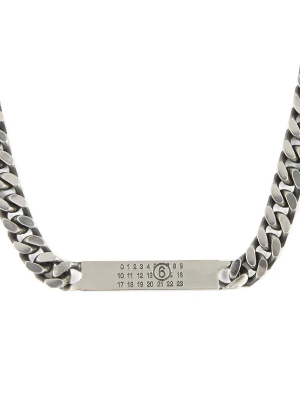 MM6 Maison Margiela ロゴ ネックレス | シルバートーン | FARFETCH JP