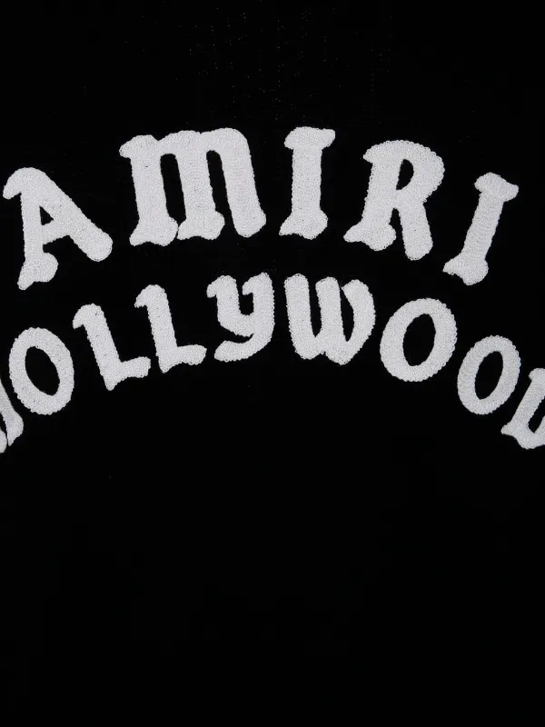 AMIRI Hollywood logo-embroidered Knit Sweater | Black | FARFETCH