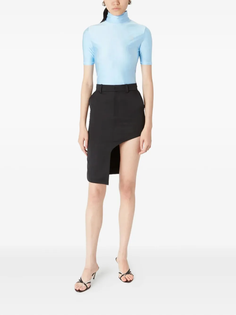 Coperni asymmetric tailored mini skirt Zwart