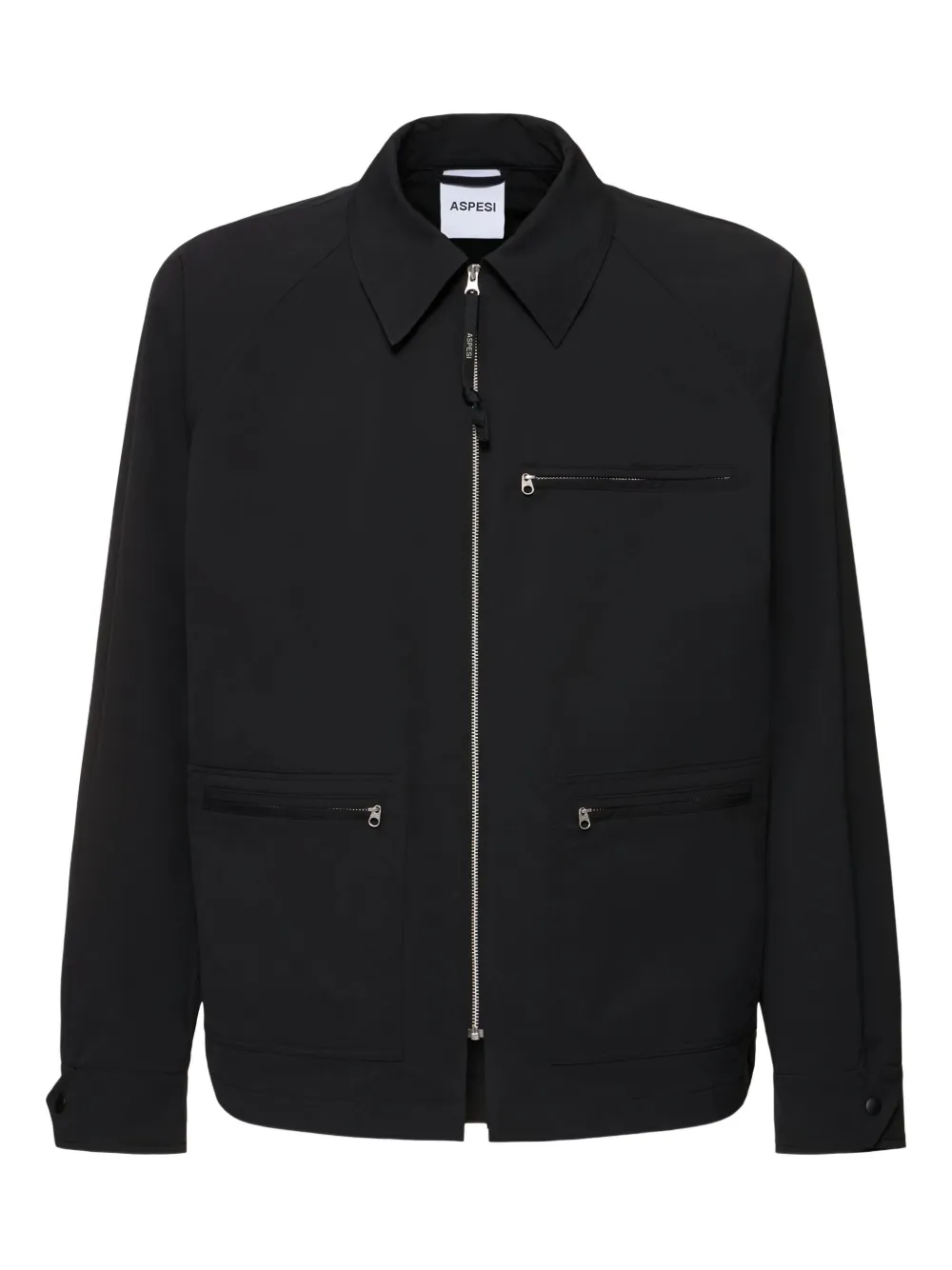ASPESI zip-front pocket jacket Blauw