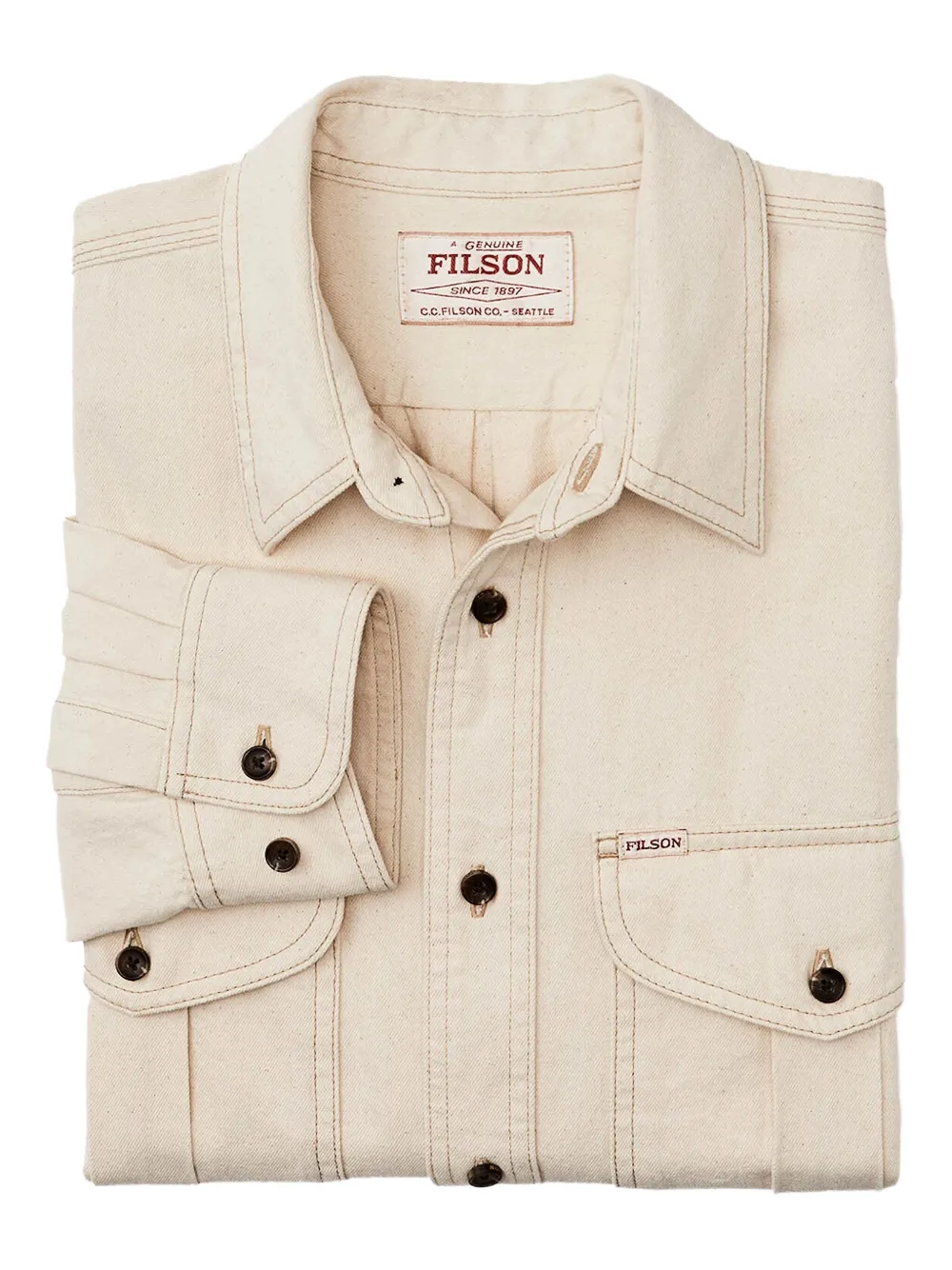 Filson Overhemd met dubbele zak Beige