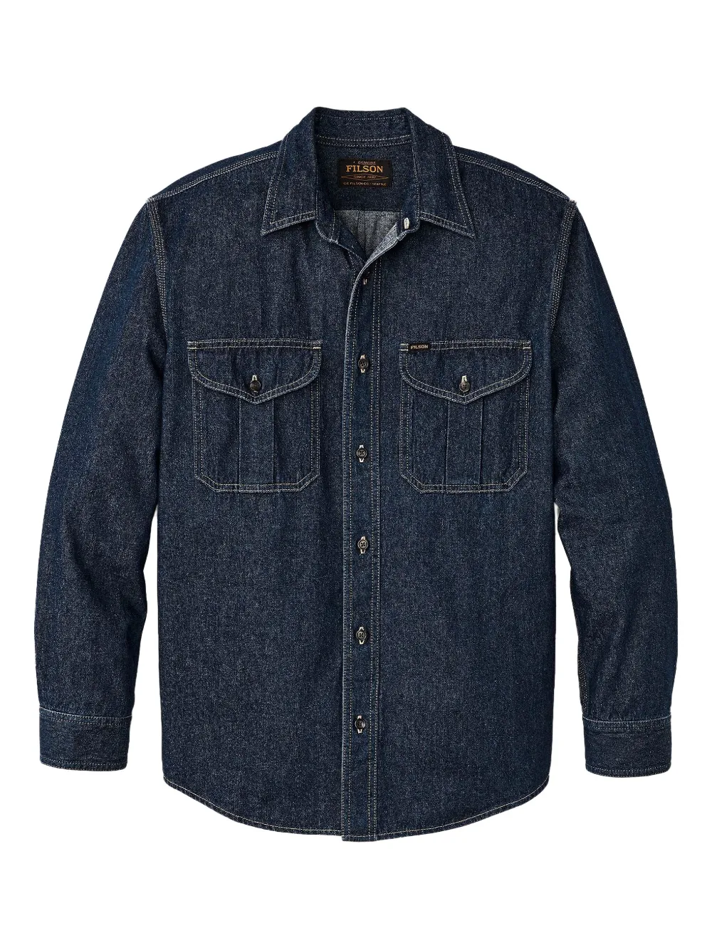 Filson Denim overhemd met dubbele zak Blauw