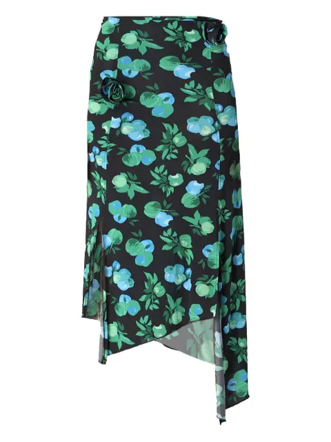Coperni floral-print asymmetric skirt