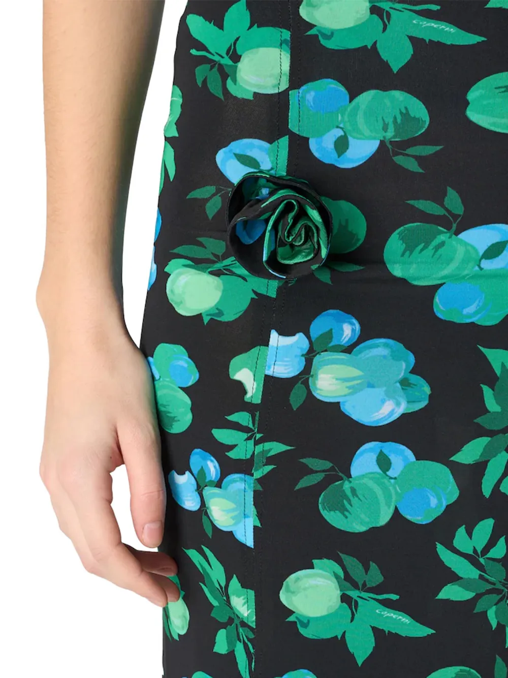Coperni floral-print asymmetric skirt Zwart