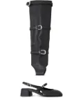 MORSICA Olimpia buckle-strap leather knee-high boots - Black