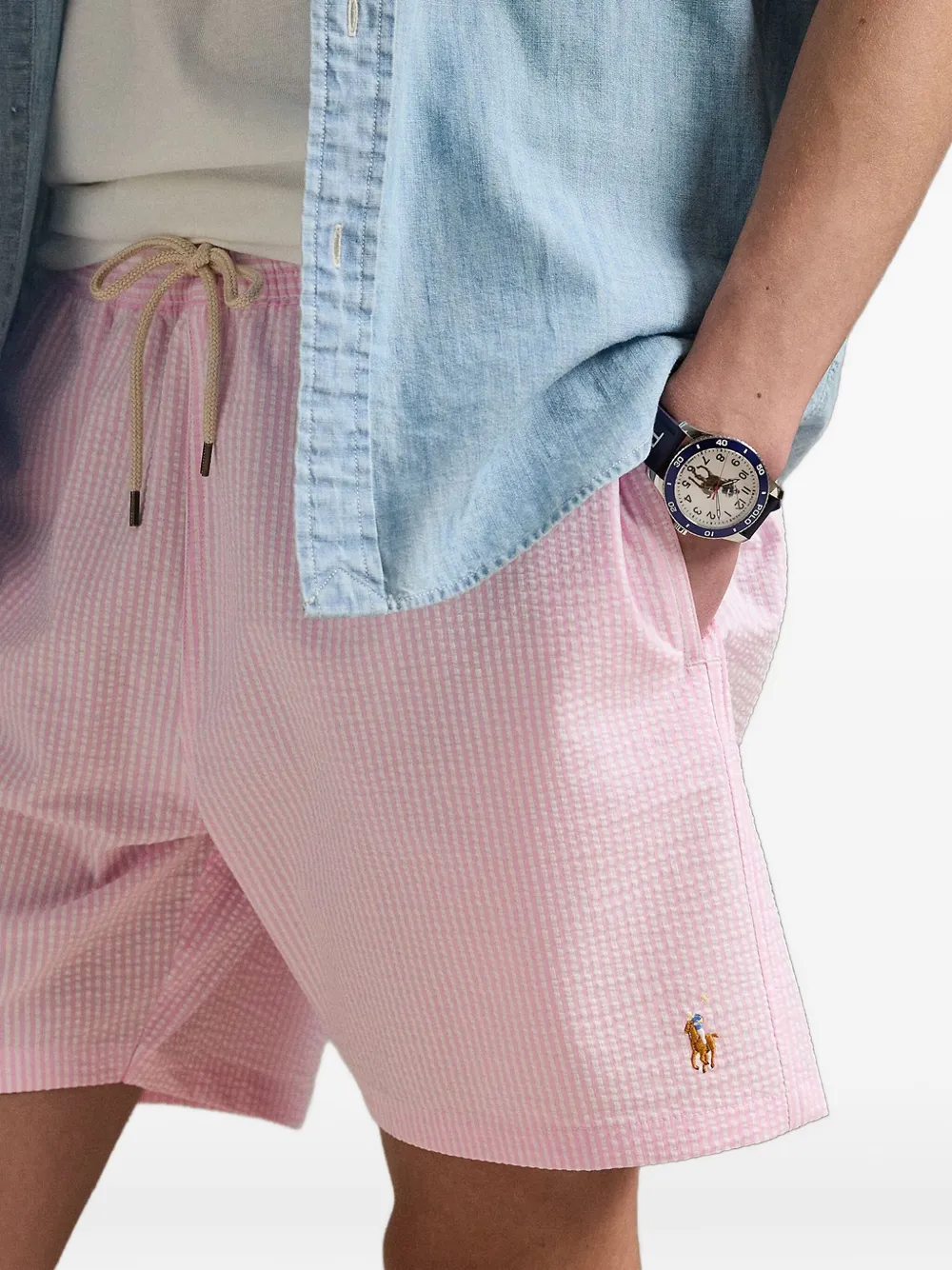 Polo Ralph Lauren gingham drawstring shorts Roze