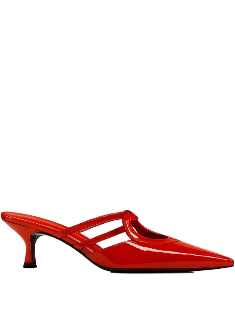 MORSICA heart-shaped patent leather mules