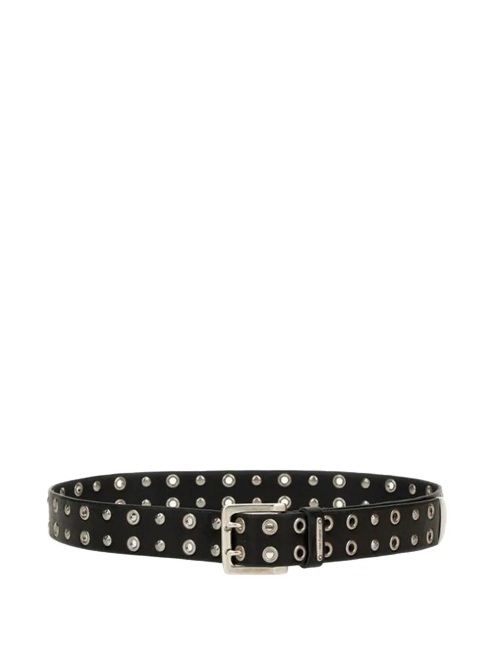 OUR LEGACY eyelets studded leather belt Zwart