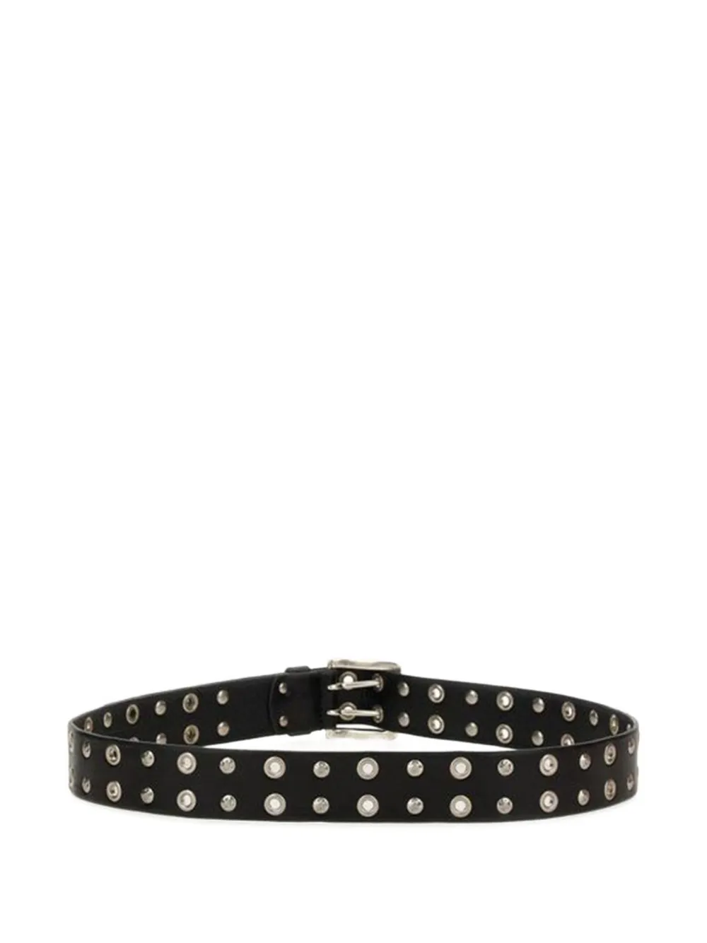 OUR LEGACY eyelets studded leather belt Zwart
