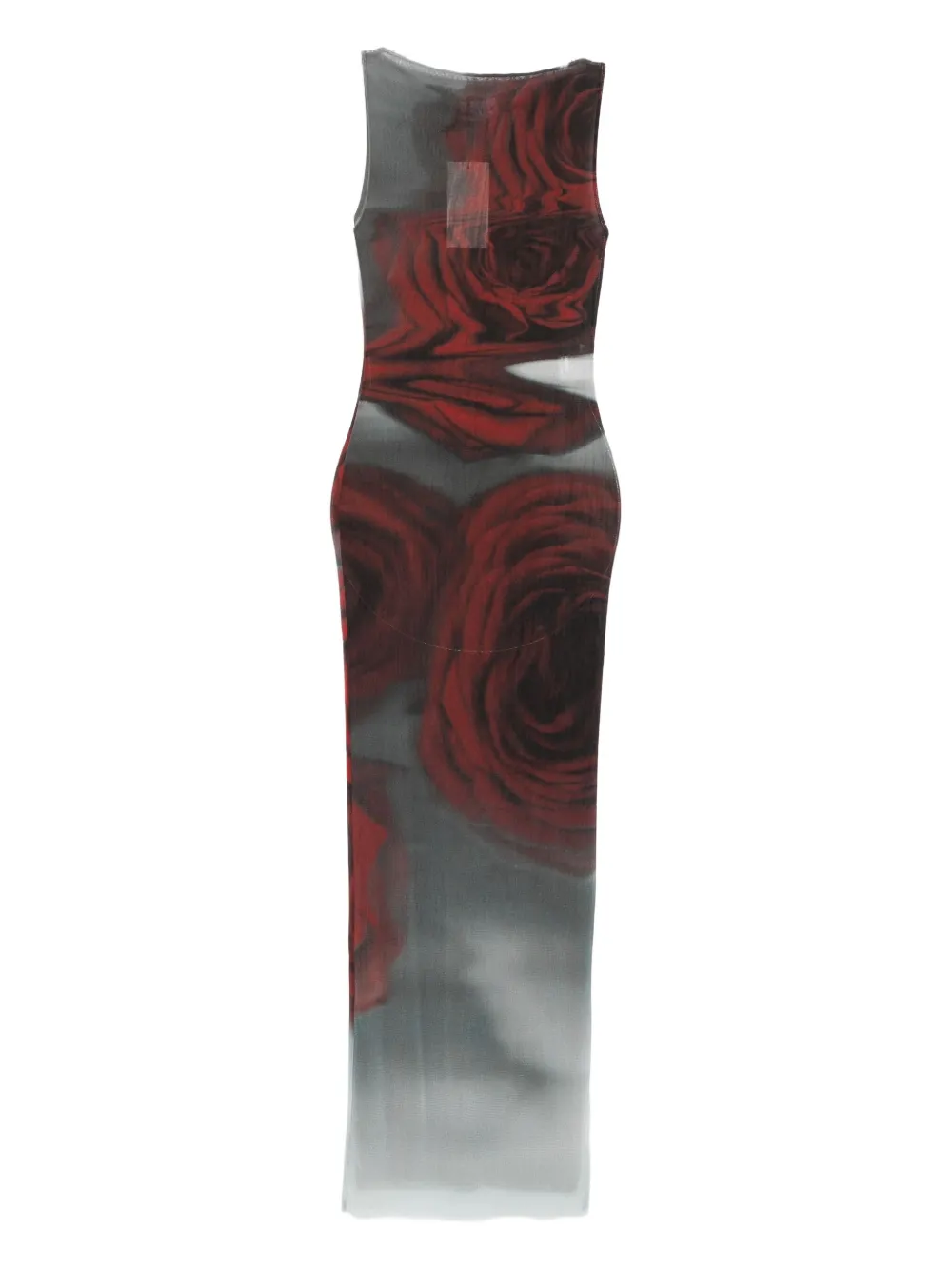 Jean Paul Gaultier The Long Red Blurry Tulle Maxi Dress In Brown