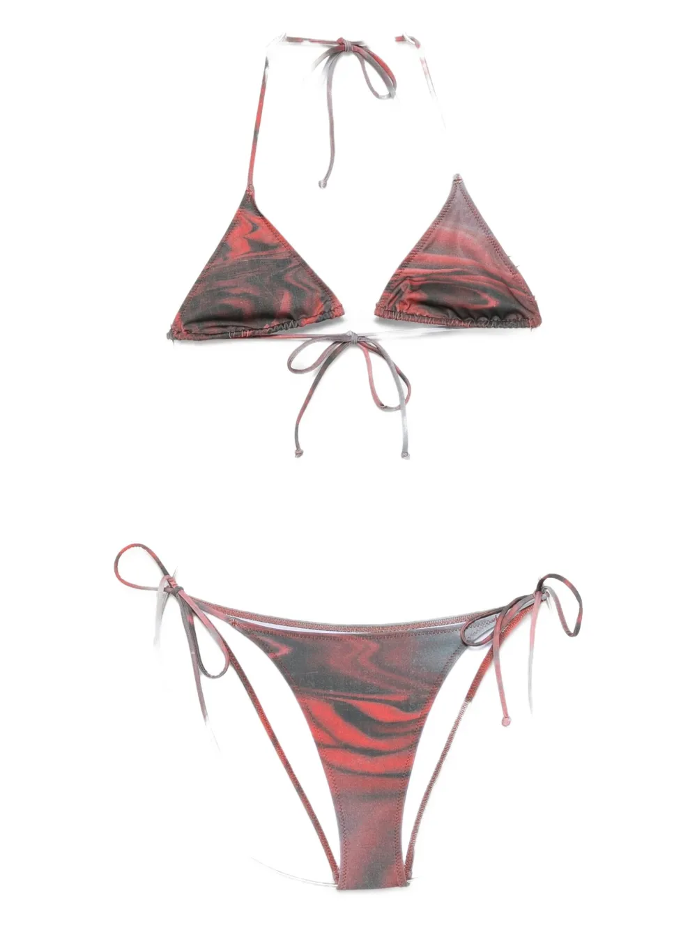Jean Paul Gaultier Blurry Roses Printed Bikini Set In Multi