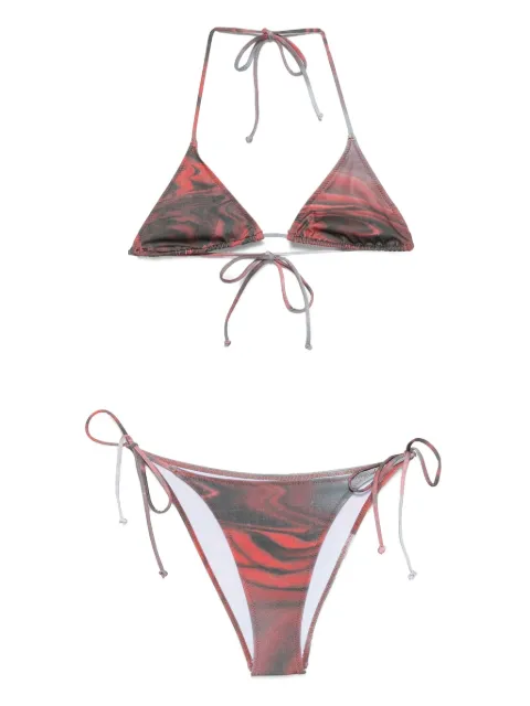 Jean Paul Gaultier Blurry Roses triangle bikini