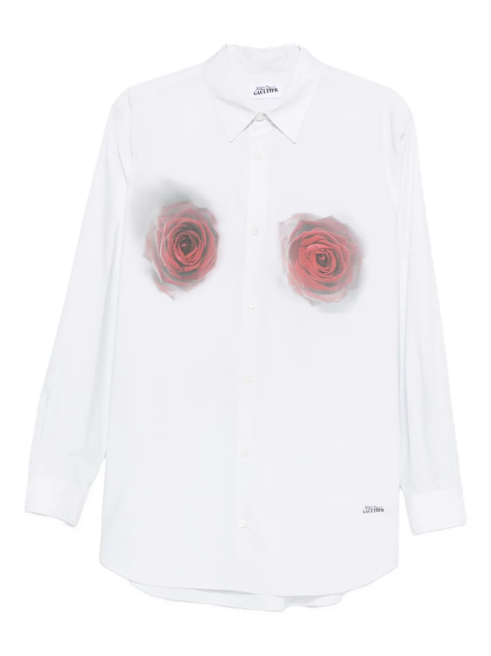 Jean Paul Gaultier rose-print shirt - WHITE