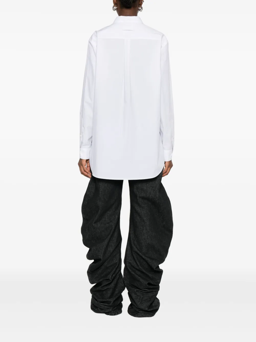 Jean Paul Gaultier Floral-print Cotton-poplin Shirt In White