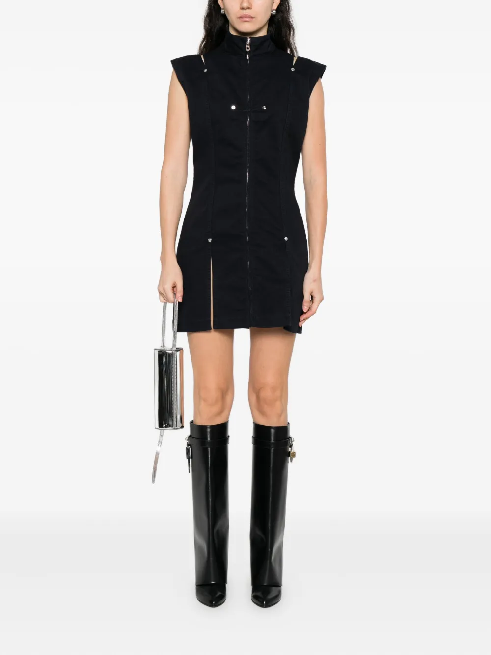 Jean Paul Gaultier Mouwloze jurk met rits - Blauw