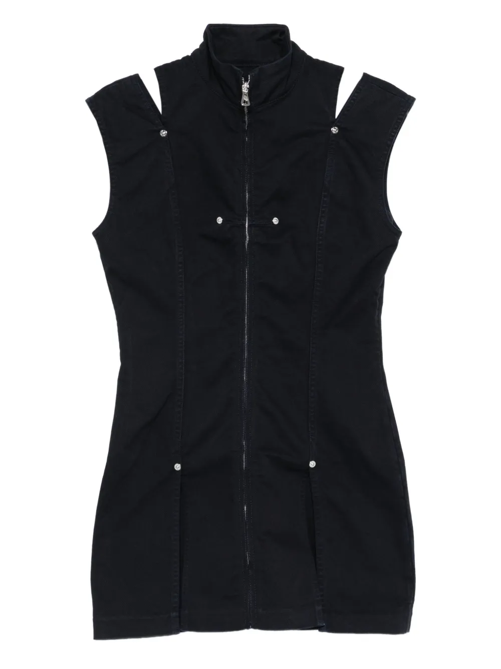 Jean Paul Gaultier zip-front sleeveless dress | Blue | Image 1