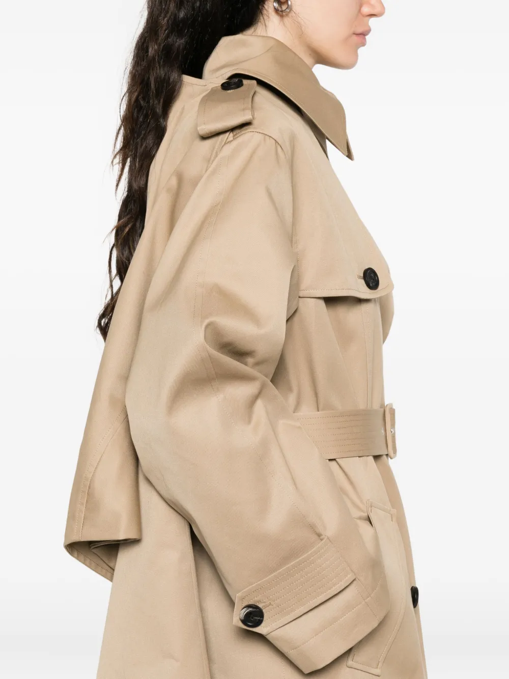 Jean Paul Gaultier Double-breasted Belted Trench Coat In Neutral