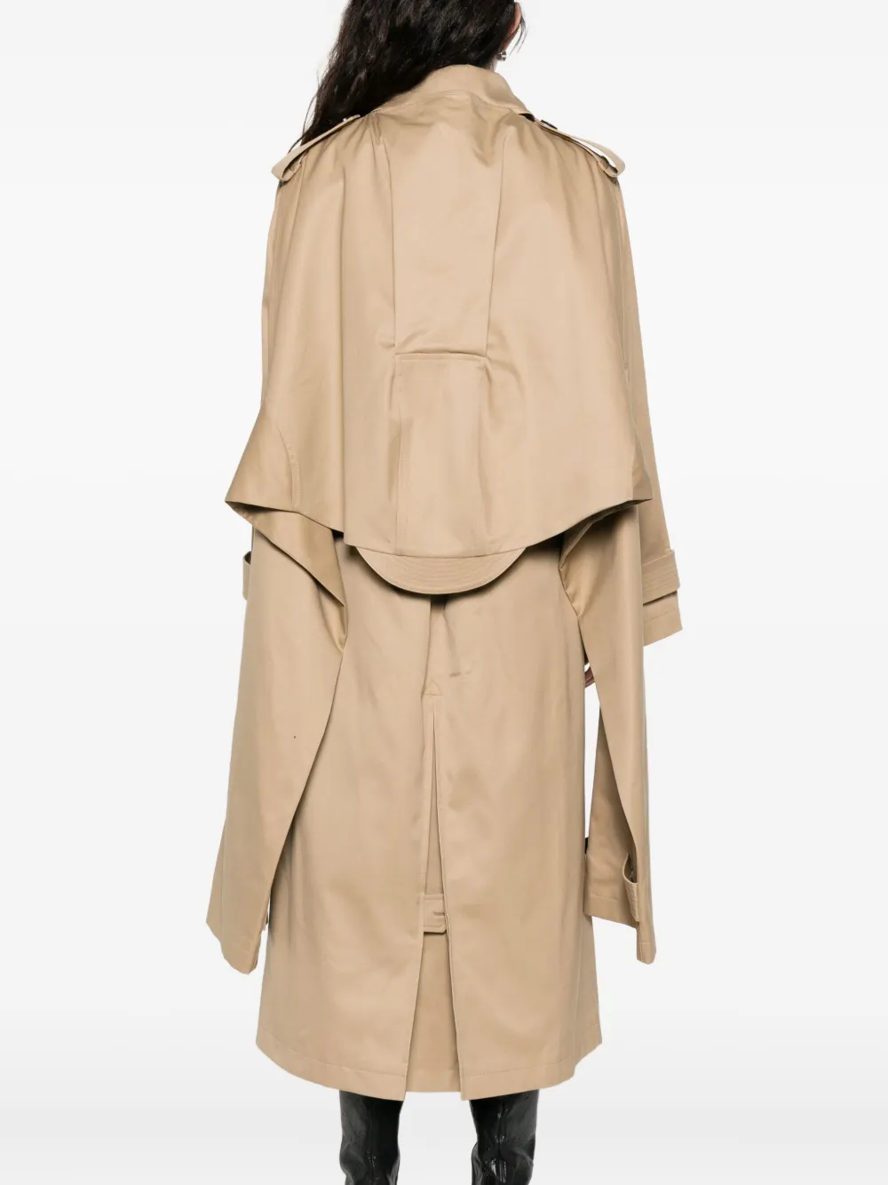 Jean Paul Gaultier Double-breasted Belted Trench Coat In Neutral